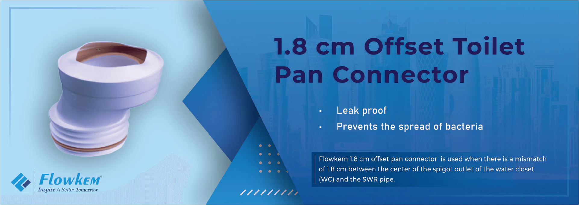 Flowkem Toilet Pan Connectors 1.8 cm
